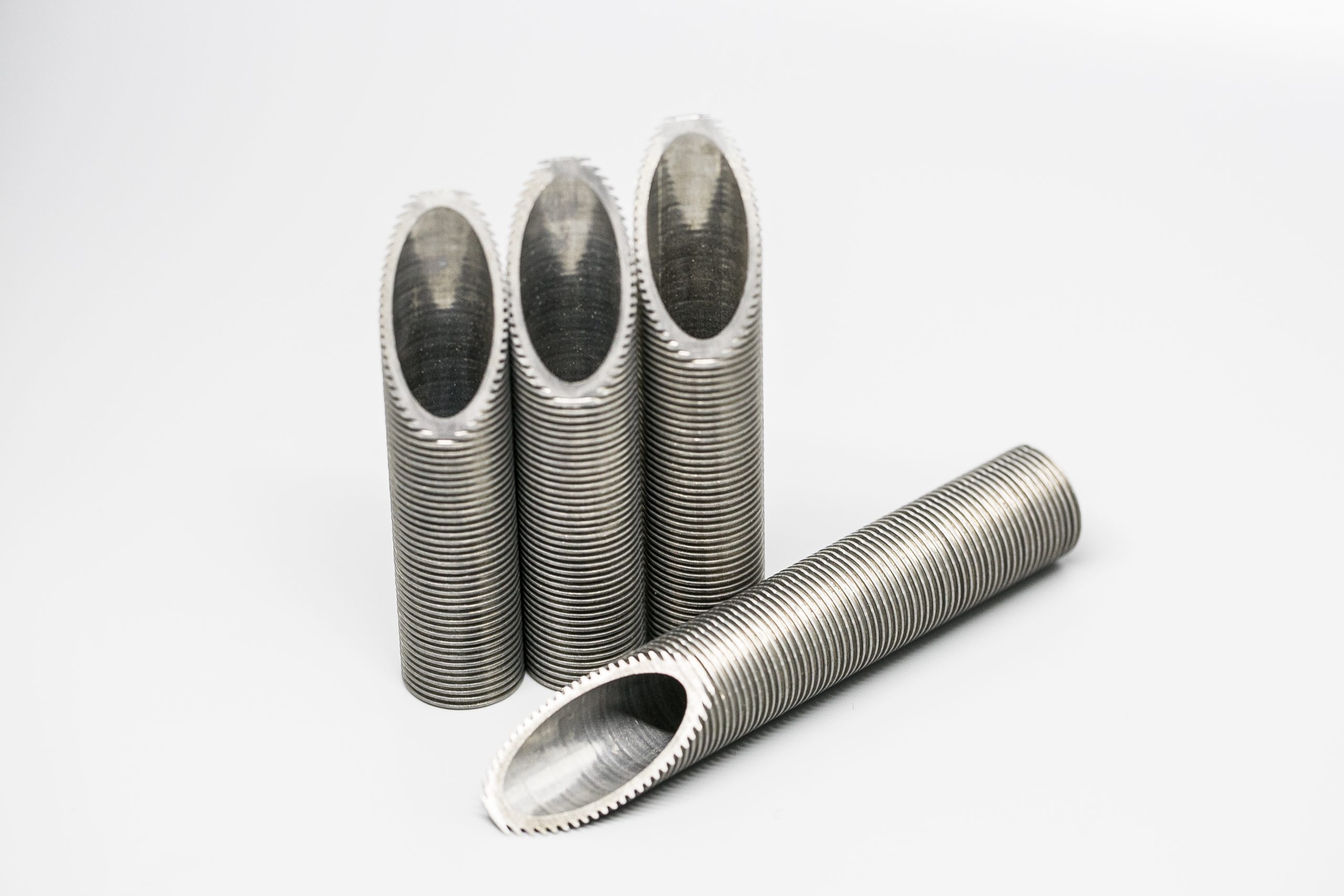 Stainless steel and titanium low fin tubes for heat exchangers condensers and evaporators