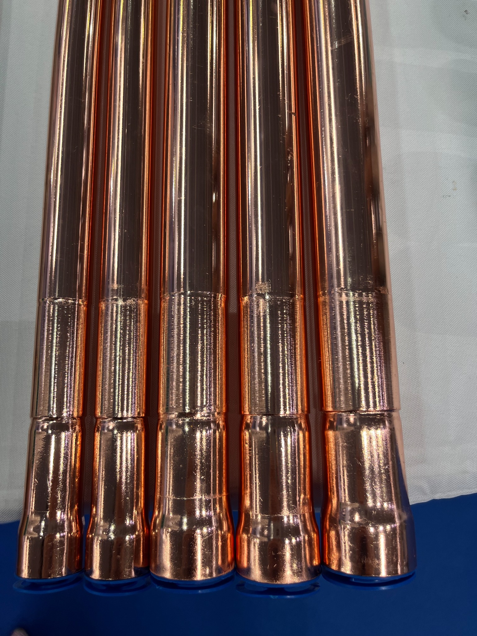 Copper-plated stainless steel tube with copper end for HVAC application