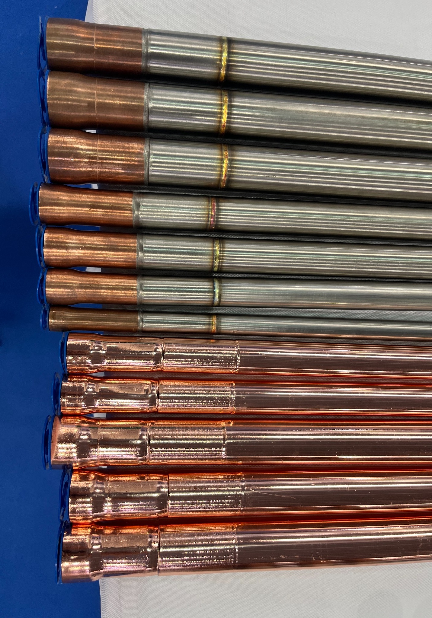 304 stainless steel tubes with copper ends and unplated stainless body